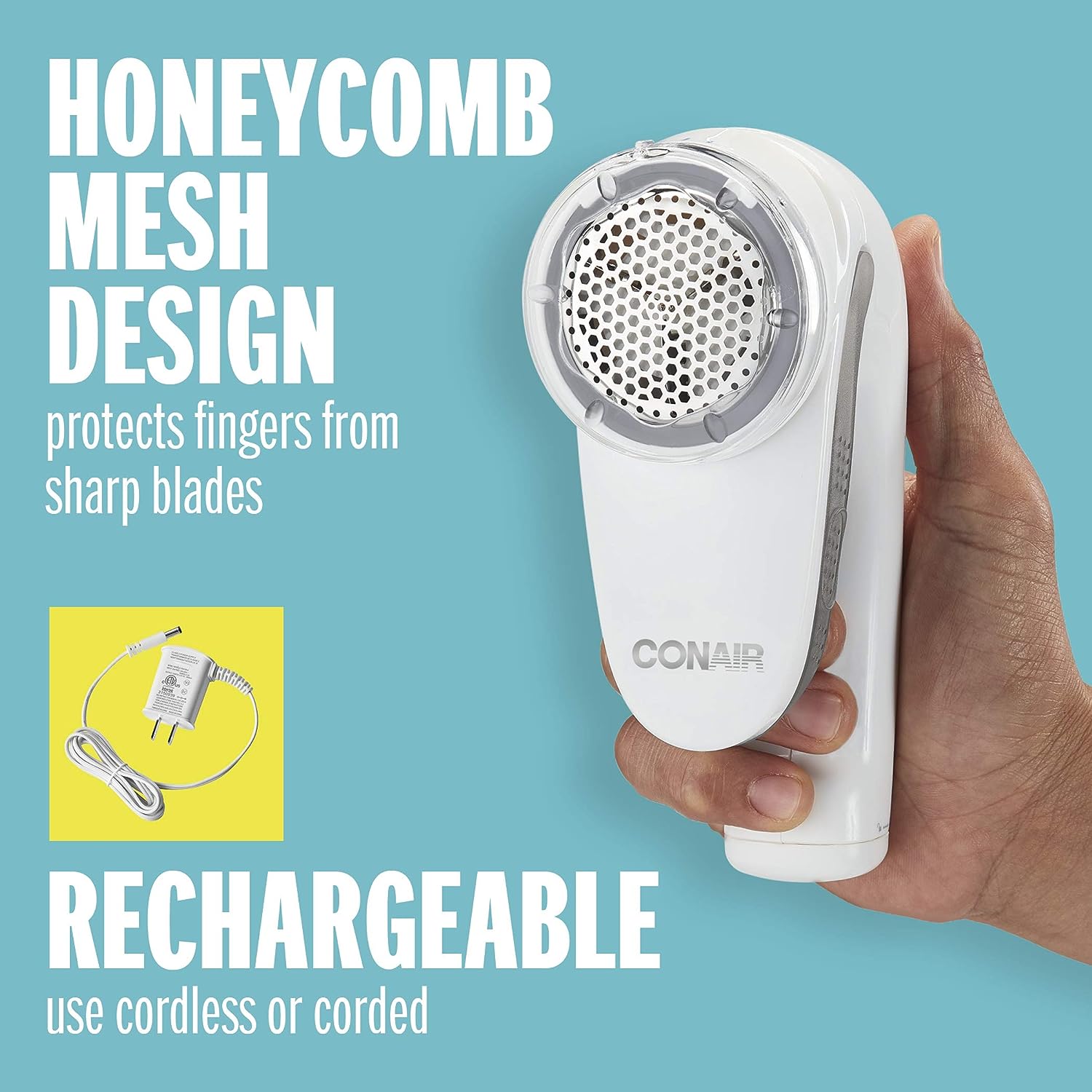 Conair Fabric Shaver and Lint Remover, Rechargeable Portable Fabric